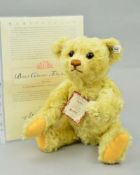 A BOXED LIMITED EDITION STEIFF 'BRITISH COLLECTORS TEDDY BEAR 2003', No 3026/4000, NO 660955, yellow