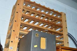 A PINE WINE RACK and a mirror (2)