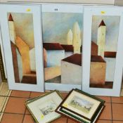 PICTURES AND PRINTS ETC, to include two watercolour paintings by Garth Allan, both depicting canal