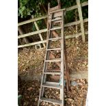 TWO SETS OF WOODEN STEP LADDERS