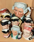 NINE ROYAL DOULTON CHARACTER JUGS FROM WILLIAMSBURG, 'Apothecary' D6567 and D6574, 'Blacksmith'
