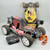 A PETROL DRIVEN RADIO CONTROL BUGGY, possibly HCL, 23cc pull-start Hobby Pro Engine, Walbro carb,