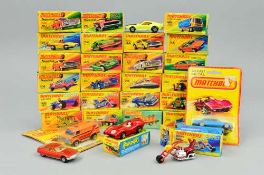 A QUANTITY OF BOXED MATCHBOX SUPERFAST DIECAST VEHICLES, to include Turbo Fury, No.69, in metallic