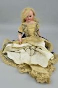 AN ARMAND MARSEILLE BISQUE HEAD DOLL, nape of neck marked '3200 AM 5/0 DEP Made in Germany',