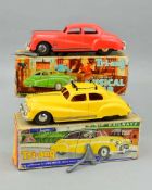 TWO BOXED TRI-ANG MINIC NO.2 SERIES CLOCKWORK CARS, Taxi and Musical Car, not tested, both