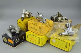 A QUANTITY OF BOXED MODEL AEROPLANE ENGINES, not tested, four boxed P.A.W. comprising Diesel 149