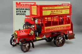 A BOXED MAMOD LIVE STEAM LONDON BUS, No.LB1, not tested, appears complete with accessories and fuel,