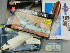 A COLLECTION OF FIVE MODEL AERONAUTICAL/SPACE KITS, to include an EMTL X/YN-35 Flying Wing, an