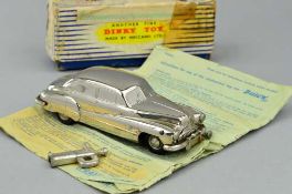 A PRAMETA BUICK 405 CLOCKWORK STEERABLE CAR, chrome plated model, not tested, complete with