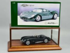 A BOXED AUTO ART JAGUAR XJ13 MODEL, No.73541, 1:18 scale, in British racing green, box complete with