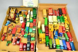 A QUANTITY OF UNBOXED AND ASSORTED PLAYWORN DIECAST VEHICLES, to include Dinky Toys Petrol Tanker in