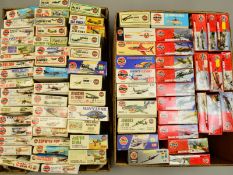 A COLLECTION OF AIRFIX MODEL AIRCRAFT KITS, in two boxes containing approximately 75 kits, scale