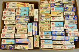 A COLLECTION OF AIRFIX MODEL AIRCRAFT KITS, in two boxes containing approximately 70 kits, scale