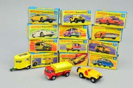 A QUANTITY OF BOXED MATCHBOX SUPERFAST DIECAST VEHICLES, to include Ford D Series Grit Speader, No.