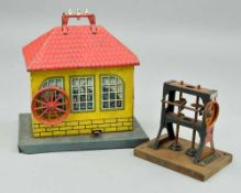 A KARL BUB LITHOGRAPHED TINPLATE POWER-HOUSE, electric motor not tested, marked K B Made in Bavaria,