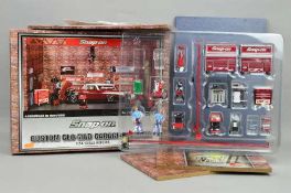 A BOXED CROWN PREMIUMS SNAP-ON CUSTOM GLO-MAD GARAGE DIORAMA, 1:24 scale, appears to have never been