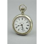 A LANCASHIRE AND YORKSHIRE RAILWAY POCKET WATCH BY ELGIN, the 7 jewel grade 294 movement marked '