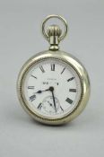 A LANCASHIRE AND YORKSHIRE RAILWAY POCKET WATCH BY ELGIN, the 7 jewel grade 294 movement marked '