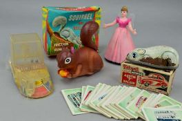 A BOXED OK TOYS (HONG KONG) PLASTIC FRICTION RUNNING SQUIRREL AND ROLLING NUT, No.3393, complete and