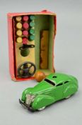 A PART BOXED SCHUCO 3000 TELESTEERING CAR, green car in fairly good condition for its age with