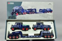 A BOXED CORGI CLASSICS HEAVY HAULAGE RANGE SCAMMELL CONSTRUCTOR (X2) WITH 24 WHEEL LOW LOADER SET-