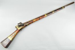 A FINE OTTOMAN TURKISH MIQUELET RIFLE DATING FROM THE 18TH CENTURY, fitted with a 39'' and