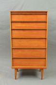 AN AUSTIN SUITE, 1960's/70's, teak chest of six long graduating drawers with rosewood veneer to