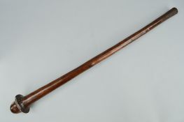 A TRIBAL CLUB, possibly Vanuatu (New Hebrides), mushroom shaped top on a tapering cylindrical handle