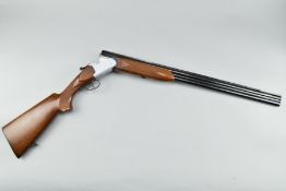 A 12 BORE NON EJECTOR DOUBLE BARREL OVER AND UNDER SHOTGUN BY FABARM OF ITALY WITH 70MM CHAMBERS AND