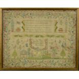 A WILLIAM IV NEEDLEWORK SAMPLER WORKED BY MARY ANN WHEELER, 'Born Febry 8th 1823, finished this work