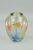 AN UNMARKED GRAAL VASE, with internal butterflies and flowers decoration, possibly 1930's, height