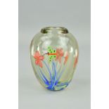 AN UNMARKED GRAAL VASE, with internal butterflies and flowers decoration, possibly 1930's, height