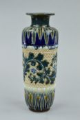 A DOULTON LAMBETH SHOULDERED VASE, bearing the incised initials for Mary Ann Thomson, decorated with
