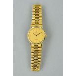 A LADIES 18CT OMEGA DEVILLE WRISTWATCH, on an 18ct bracelet, 1996, No.54979250, warranty, boxed,