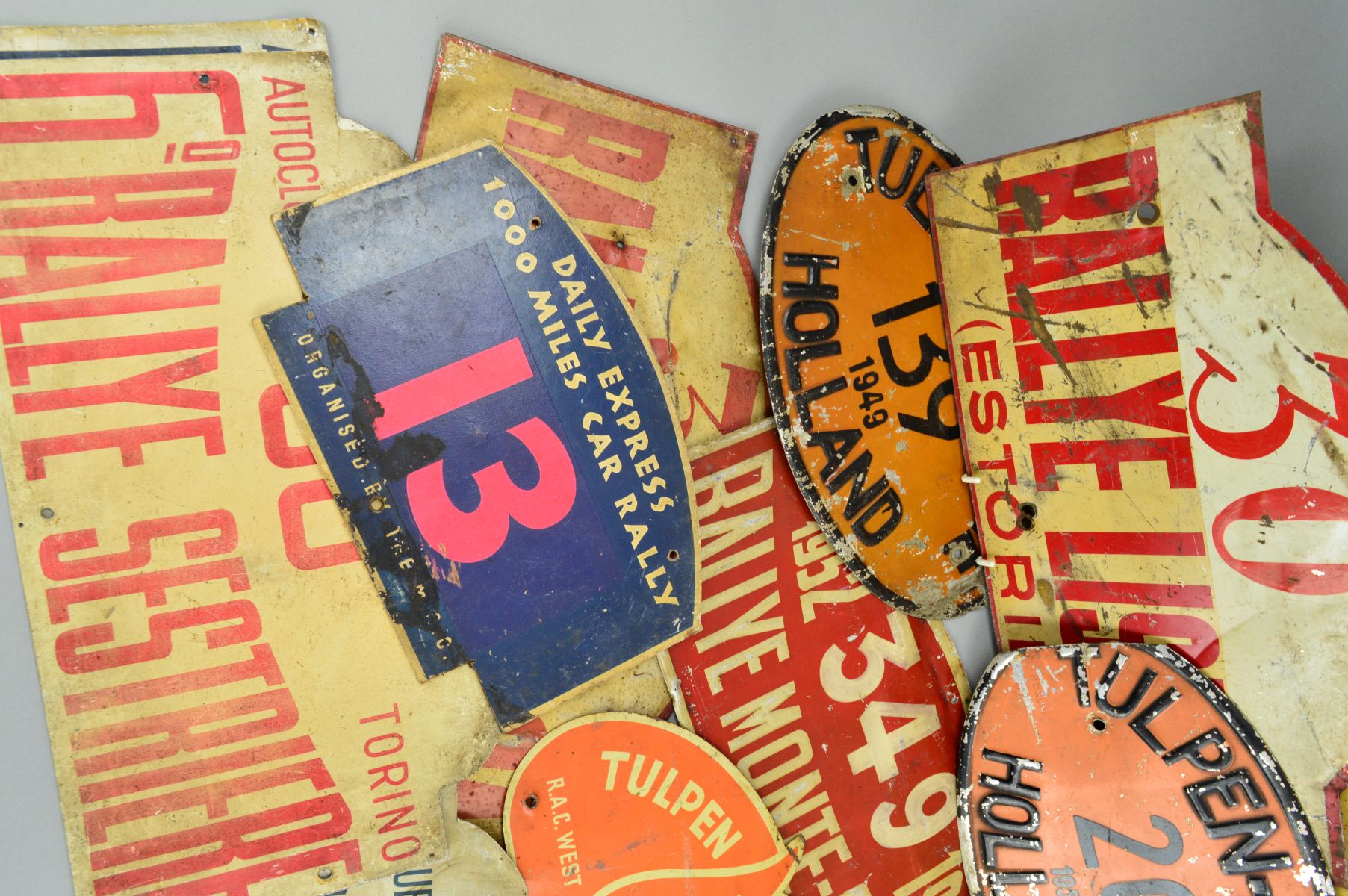 A COLLECTION OF LATE 1940'S AND EARLY 1950'S INTERNATIONAL CAR RALLY ENTRY NUMBER PLATES, - Image 3 of 4