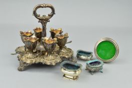 THREE 20TH CENTURY SILVER SALTS, with salt damage, various dates and makers, together with a