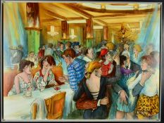 MATTIN-LAURENT PARTARRIEU (FRENCH CONTEMPORARY), 'Bal A La Coupole', depicting a lively French