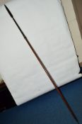 A POLEARM SPEAR, possibly Japanese, the 31.5cm spear with traces of red lacquer and engraved