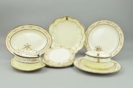AN EARLY 19TH CENTURY WEDGWOOD CREAMWARE PART DINNER SERVICE, painted with continuous bands of