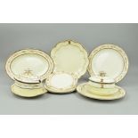 AN EARLY 19TH CENTURY WEDGWOOD CREAMWARE PART DINNER SERVICE, painted with continuous bands of