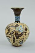 A DOULTON LAMBETH ART UNION OF LONDON BALUSTER VASE, inscribed initials for Eliza Simmance,