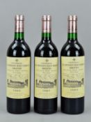 THREE BOTTLES OF CHATEAU LA MISSION HAUT BRION GRAVES CRU CLASSE 1983, a very good vintage from this