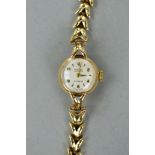 A LADIES 9CT ROTARY MAXIMUS WRISTWATCH, twenty one jewel, on a 9ct bracelet, approximate weight 16