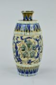 A DOULTON LAMBETH VASE DESIGNED BY FRANCIS E. LEE, c.1882-1890, inscribed initials and impressed