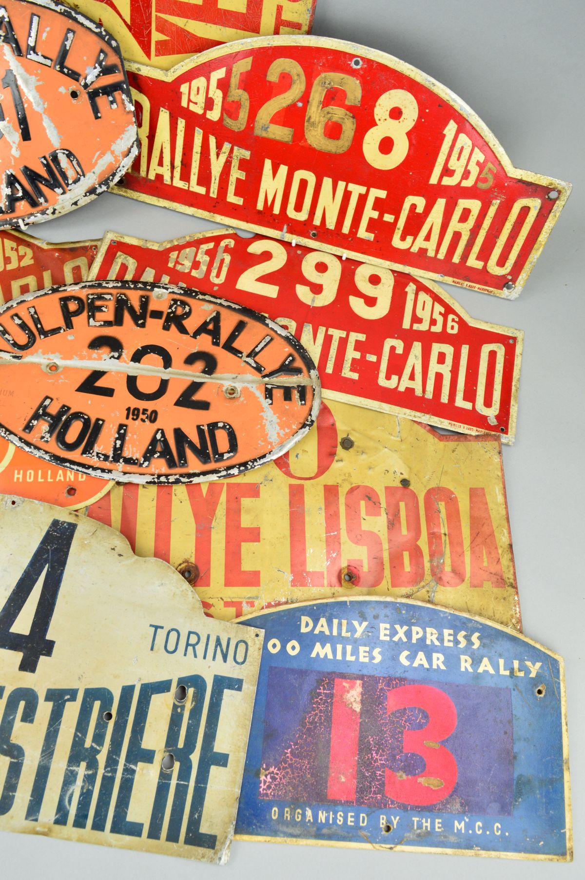 A COLLECTION OF LATE 1940'S AND EARLY 1950'S INTERNATIONAL CAR RALLY ENTRY NUMBER PLATES, - Image 2 of 4