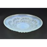 J. LANDIER-SEVRES, a 1930's opalescent glass bowl with a relief moulded pattern of arches and