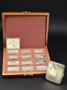 A CASED SET OF TWELVE ELIZABETH II BIRMINGHAM MINT 'ROYAL PALACES' STERLING SILVER INGOTS, limited