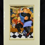 BERYL COOK (BRITISH 1926-2008), 'Shall We Dance', a limited edition print, 453/650, of a man and