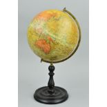 A 'GEOGRAPHICA' 10'' TERRESTRIAL GLOBE, on a turned wooden stand, height approximately 46cm (