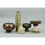 A SELECTION OF STUDIO POTTERY, to include a Leach Pottery jug with impressed mark, approximately